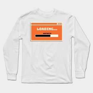 loading pumpkin spice aesthetic bar window black and orange Long Sleeve T-Shirt